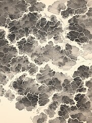 Obraz premium Abstract, branched patterns, off-white background, art illustration