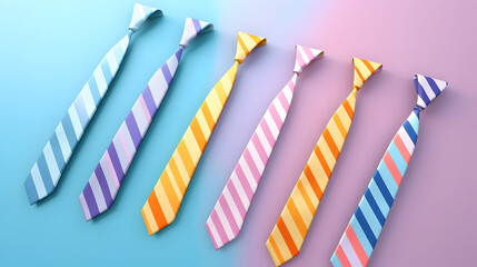 Fototapeta premium Tie Accessories isometric 3D