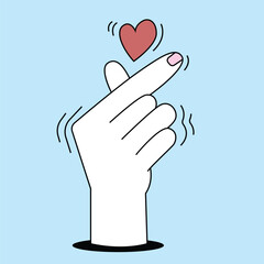 Aesthetic romantic illustration. Flat vector love sign, expressing love with soft colors.