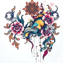 abstract floral background with flowers