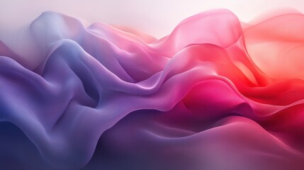 Fototapeta premium Luminous flowing shapes. Bright gradients in stormy gray and raspberry burst. Enveloping curves merging into abstract designs.