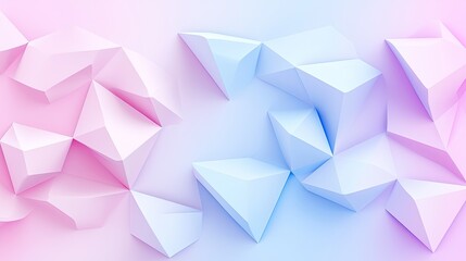 Obraz premium Abstract geometric shapes in soft pink and blue tones creating a modern background design