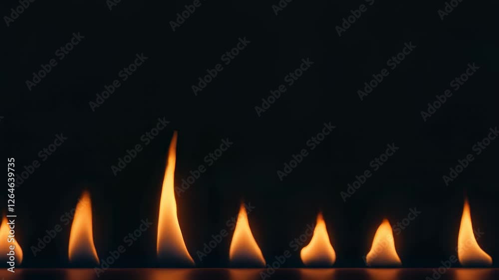 Poster small flames dancing in the darkness create a warm and inviting atmosphere, filling the space with a