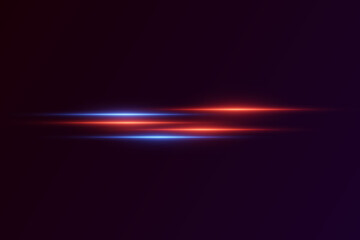 Neon light and high speed light lines. Vector illustration