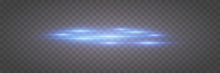 Neon light line effect. On a transparent background.