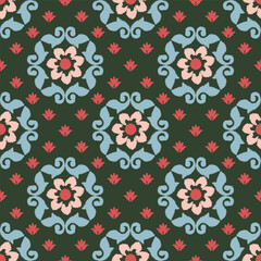 Damask seamless vector background. baroque style pattern.