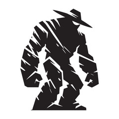 Timeless Golem silhouette embodying the spirit of mythological strength - Golem illustration - Golem vector - mythical creature silhouette
