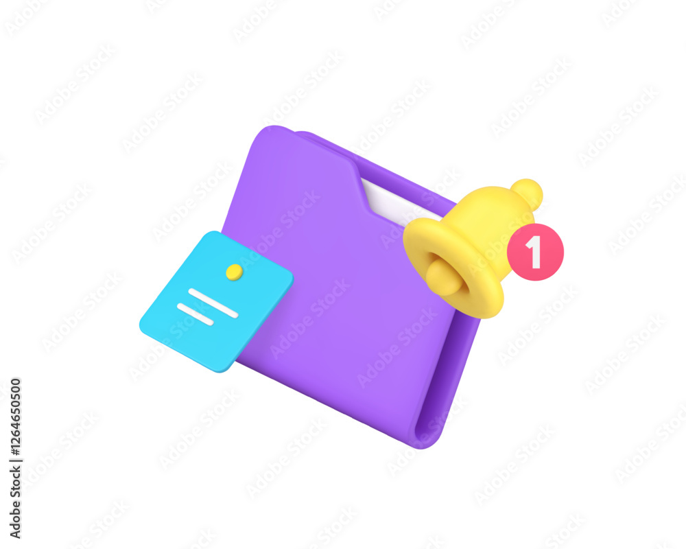 Poster incoming new important file document deadline reminder 3d icon realistic vector illustration. produc