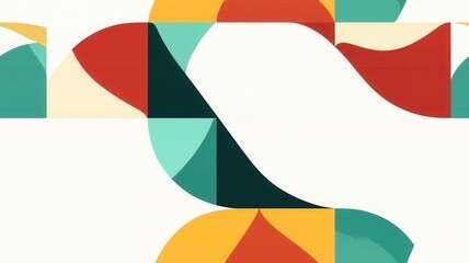 Obraz premium A vibrant abstract design featuring geometric shapes and colors, resembling a stylized bird.