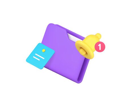 Incoming new important file document deadline reminder 3d icon realistic vector illustration. Productivity task management and efficiency work process database organization notes