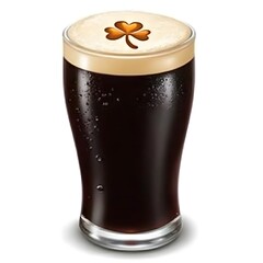 Irish Stout Art: Pint of Guinness with Shamrock Foam