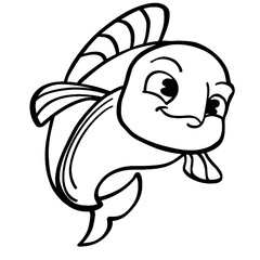 cute sea cartoon fish