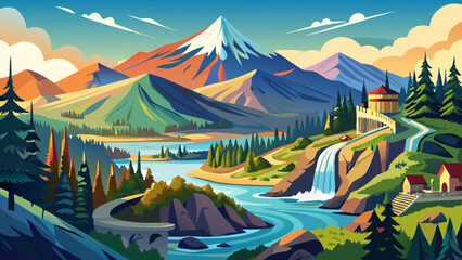 beautiful scenic nature views at spokane mountain in washington state