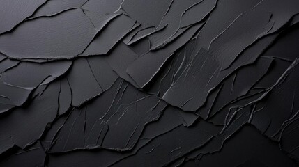 Dark Rough Textured Black Stone Background