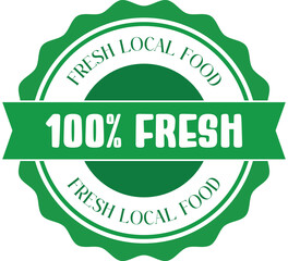 Green and white fresh food Label