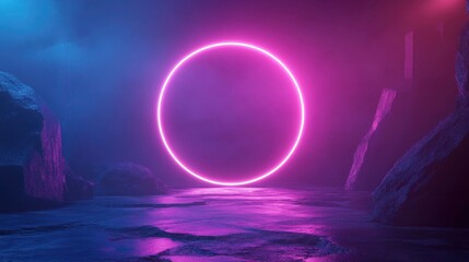 Futuristic Flow Glowing Waves in Purple and Blue, Dynamic Elegance Modern Dark Abstract Background, Radiant Technology Shiny Lines and Abstract Waves