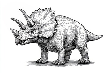 Fototapeta premium Triceratops dinosaur triceratops drawing animal.