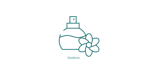 Creamy Gardenia Lush Floral Perfume Vector Icon