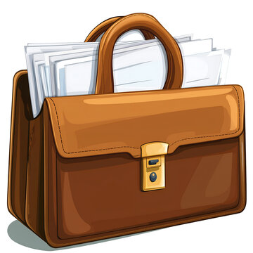 brown briefcase full papers clip art preview