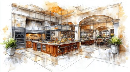 Modern Kitchen Interior Design with Elegant Features and Layout