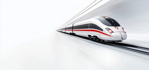Fototapeta premium a high-speed hyperloop train traveling through a sleek tunnel, next-generation transportation, isolated on white background