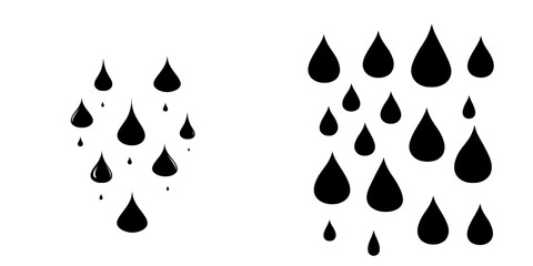 Fototapeta premium Rain is illustrated in a contemporary style through a monochrome sketch, hand drawn with a black outline on a white background