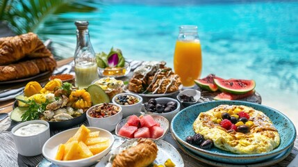 Luxury Beachside Breakfast , A Tropical Feast