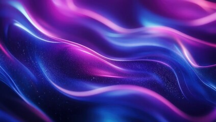 Futuristic Flow Glowing Waves in Purple and Blue, Dynamic Elegance Modern Dark Abstract Background, Radiant Technology Shiny Lines and Abstract Waves