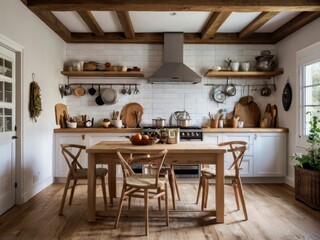 Bright and airy kitchen showcases natural light with wooden accents