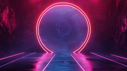 Futuristic Flow Glowing Waves in Purple and Blue, Dynamic Elegance Modern Dark Abstract Background, Radiant Technology Shiny Lines and Abstract Waves