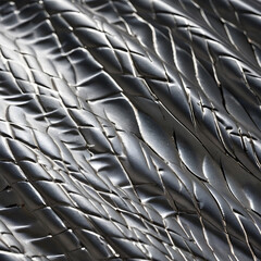 Detailed close-up of unique metal textures showcasing intricate patterns and reflections
