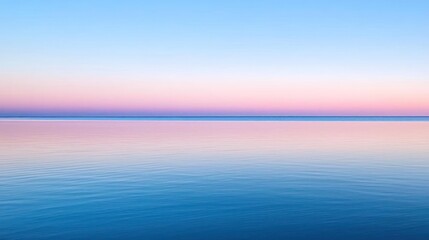 Obraz premium Calm Ocean With Pink And Blue Sunset Gradient