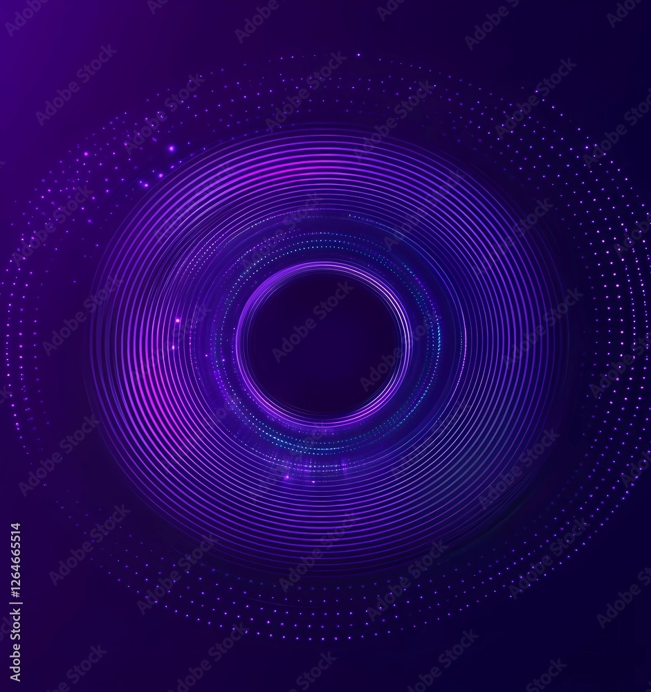 Aufkleber abstract vector background with dots in the form of sound waves, a circular gradient effect, and glo