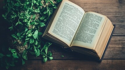 Obraz premium A vibrant vegan salad with fresh vegetables, quinoa, and avocado arranged in a bowl on a wooden table, garnished with seeds and herbs.