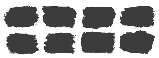 Set of grunge banners, abstract, black grunge frame set, paint, damaged, Overlay texture set, brush, rough, vintage, Different types of texture Background