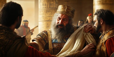 Fototapeta premium King Jehoshaphat's Triumph: Prayer, Praise, and Divine Victory