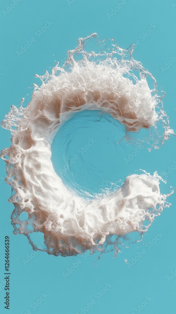 Poster dynamic splash art captivating water and foam swirl on vibrant aqua background - visual branding and