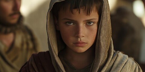 Esau the Stubborn Hunter: A Stunning Portrait of a Young Boy in Beautiful Robes