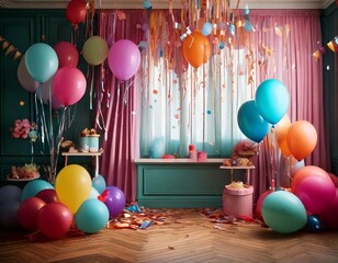 festive birthday room decoration
