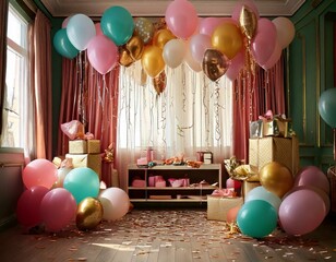 festive birthday room decoration