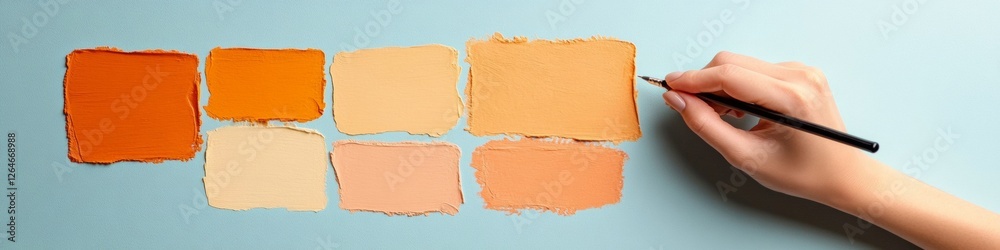 Poster pastel palette organization hands arranging sticky notes on whiteboard for agile project planning - 