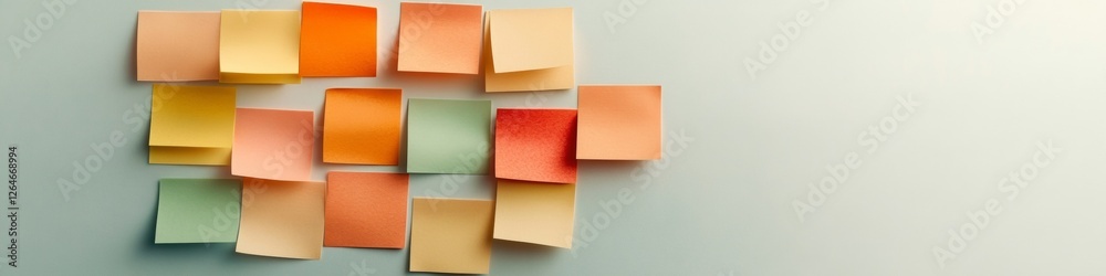 Fototapete colorful minimalist planning interactive sticky note graph on whiteboard - agile methodology for mod