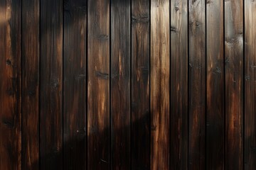Obraz premium Stunning dark brown wooden wall paneling with rich texture, perfect for sophisticated interior design, home styling, and wall decoration projects.