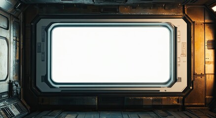 Futuristic Spaceship Interior Empty Window