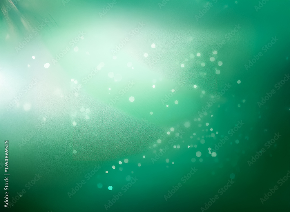 Poster soft green gradient backdrop with bokeh lights. a bright glow emanates from the upper left corner, c