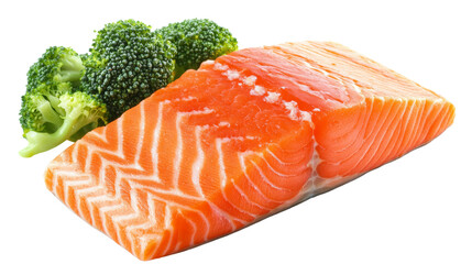 Healthy salmon and broccoli meal kitchen food photography bright lighting close-up nutrition concept
