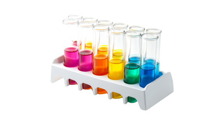 Colorful chemical reactions laboratory science experiment controlled environment close-up view...