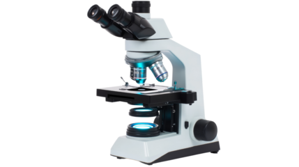 Microscope examination of samples laboratory scientific equipment modern science lab focus on discovery