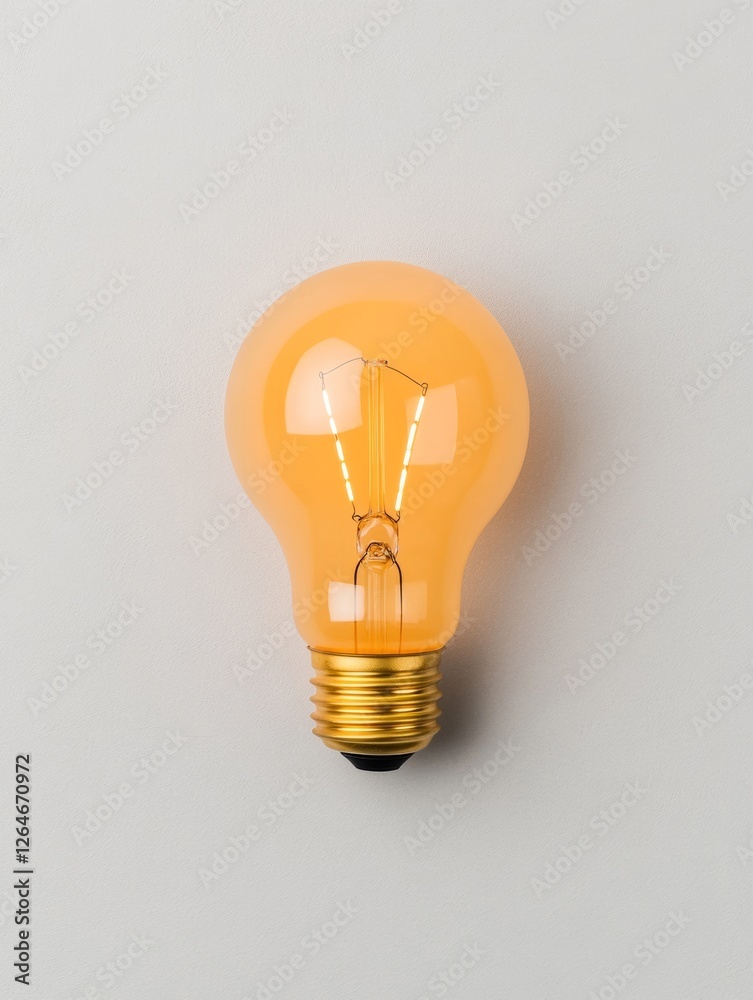 Aufkleber modern led filament lightbulb on minimalist textured surface - illuminating business innovation and 