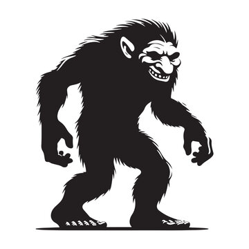 recommend clip art: Troll silhouette symbolizing the mythical creatures of ancient tales - Troll illustration - Troll vector - mythical creature silhouette
                    